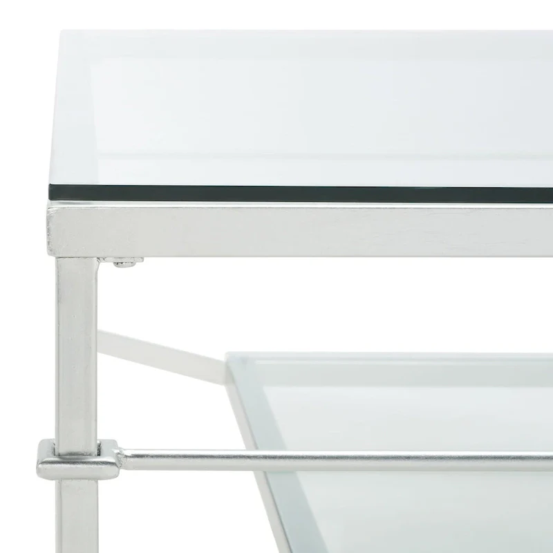 Leaf Cocktail Table with Glass Shelf, 43
