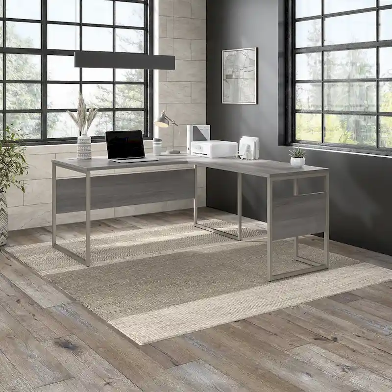 60W x 30D L-Shaped Table Desk with Metal Legs