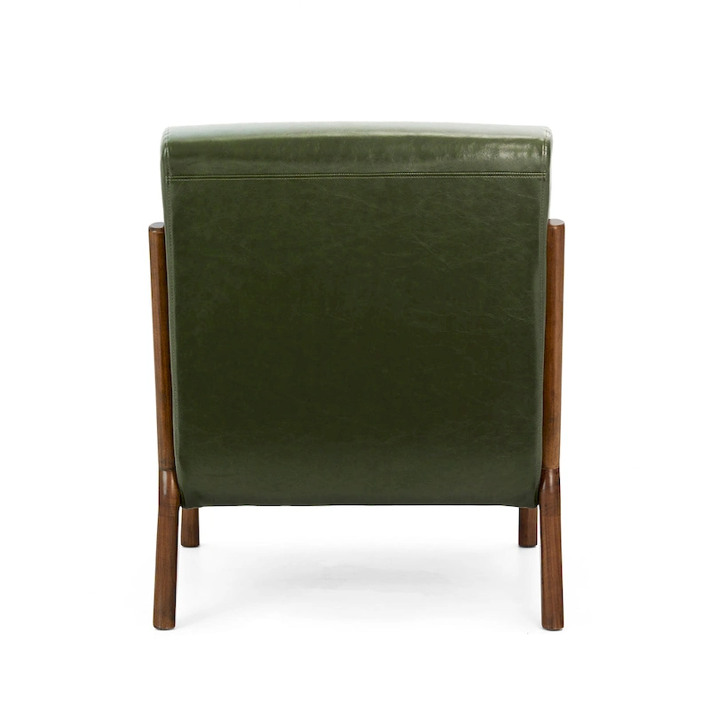 Glitzhome Set of 2 30.75H Mid-Century Modern PU Leather Accent Chairs with Cushion - 25.75W x 33.75D x 30.75H