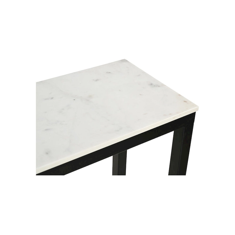 Aurelle Home Pariso Modern White Marble-Top Console Table - 42 W x 30 H x 14 D