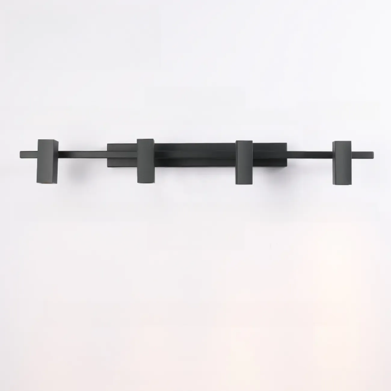 3-Light Rectangle Adjustable Black Vanity Lights