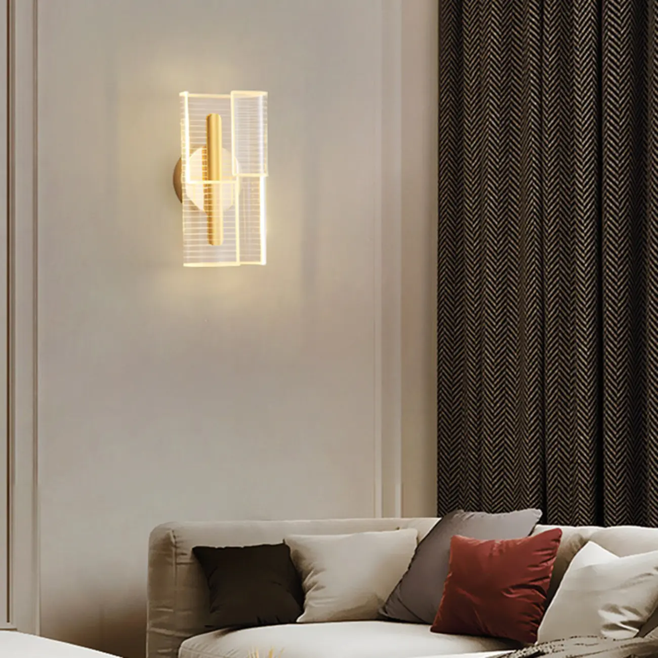Modern Clear Acrylic Gold Ambient Wall Sconce
