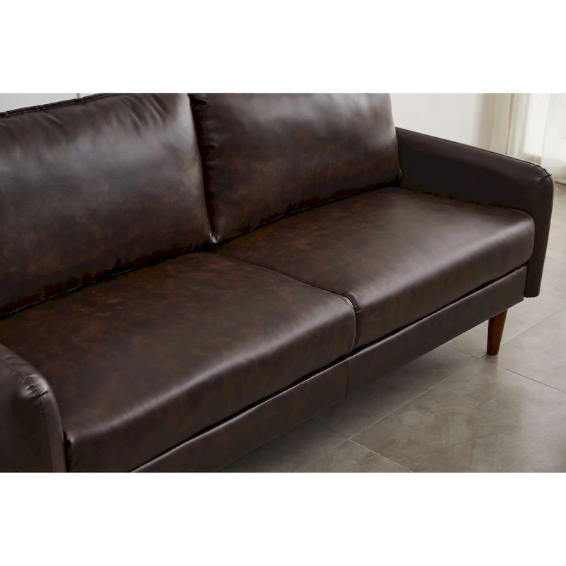Faux leather 70 Square Arm Sofa