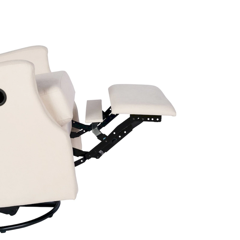 Wingback Manual Rocking Glider Recliner Chair with 360 Swivel