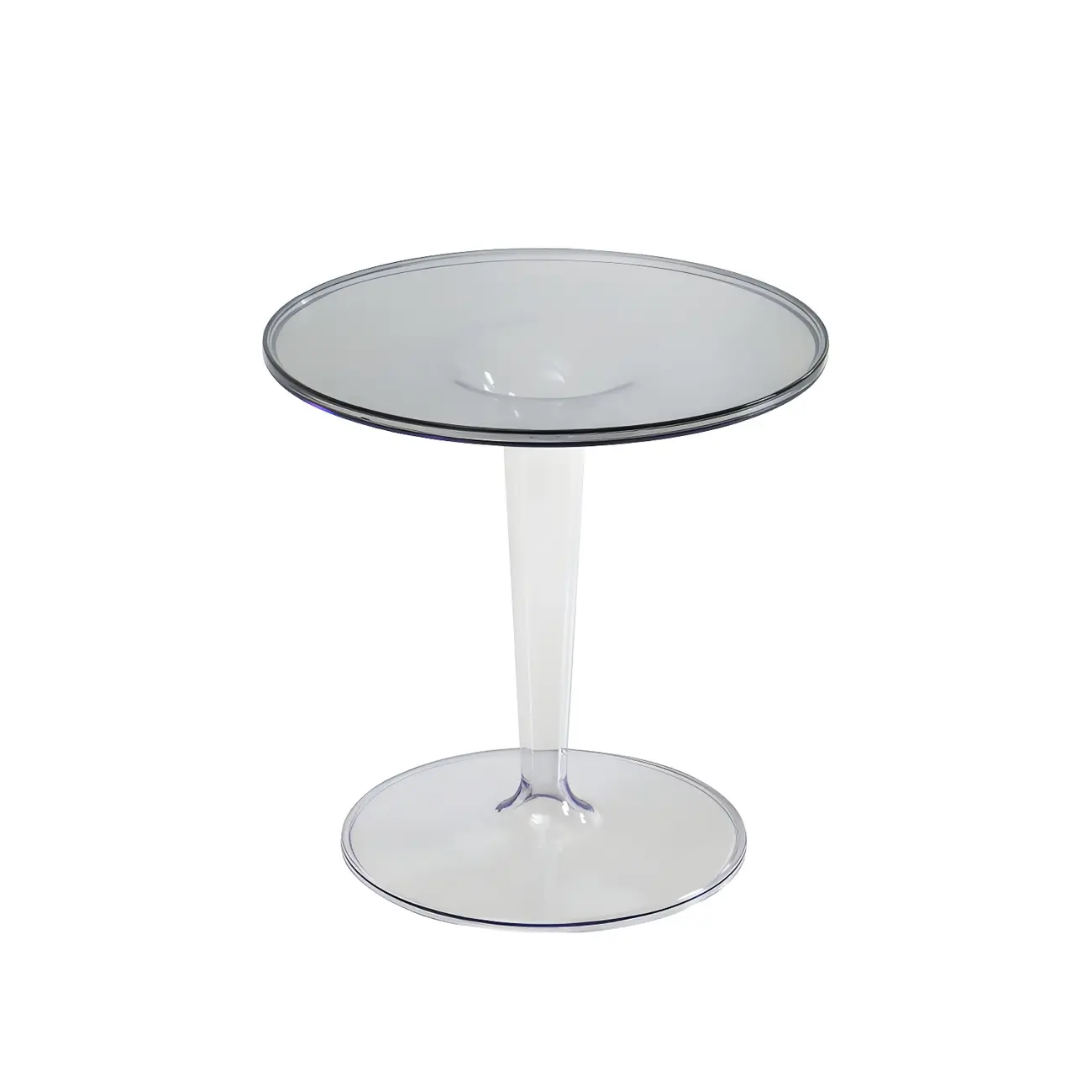 Minimalist Round White Acrylic Side Table for Living Room