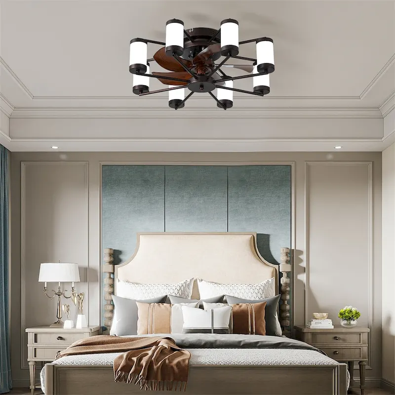 Ceiling Fan 21.7  with Dimmable Light DC Motor and 6 Speeds Reversible - N/A