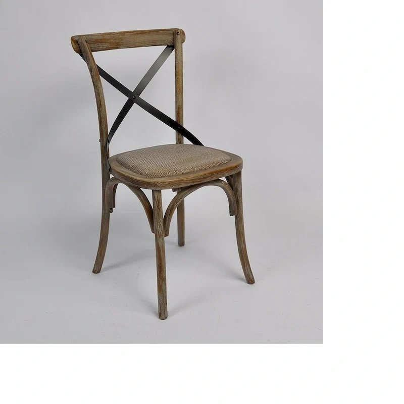 Tucken Cross-Back Rattan Upholstered Chair