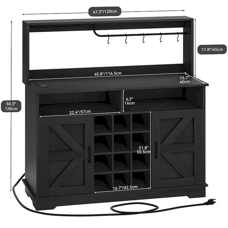 50 Farmhouse Coffee Bar Cabinet Wine Buffet Cabinet Kitchen Sideboard Buffet Cabinet