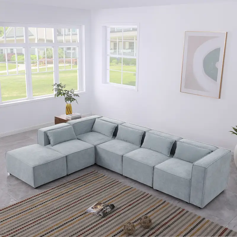 Free Combination Chenille Upholstered Modular Sectional Sofa