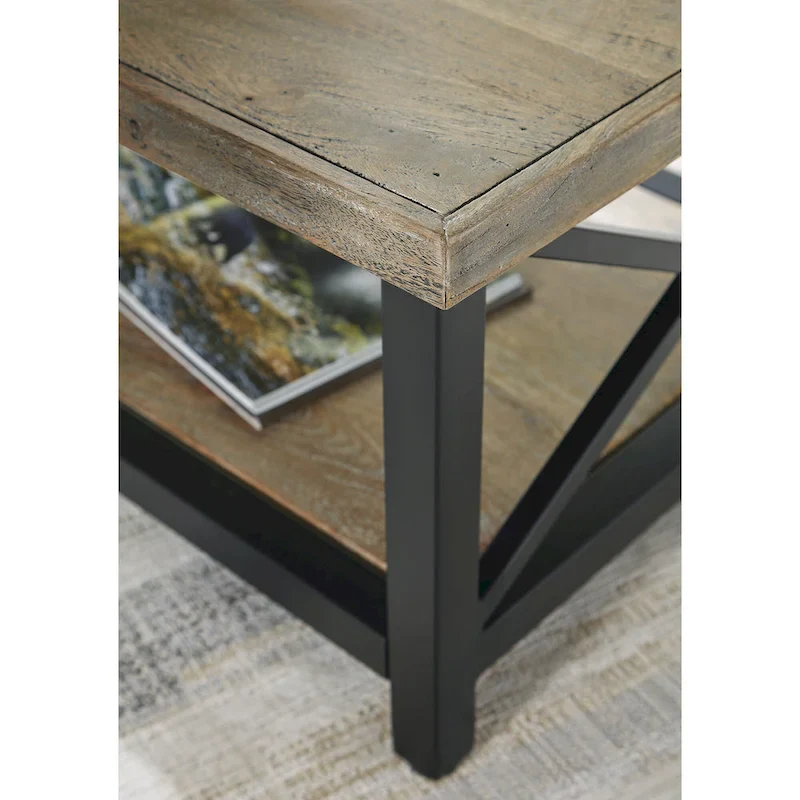 Two-Tone Brown and Black Coffee Table