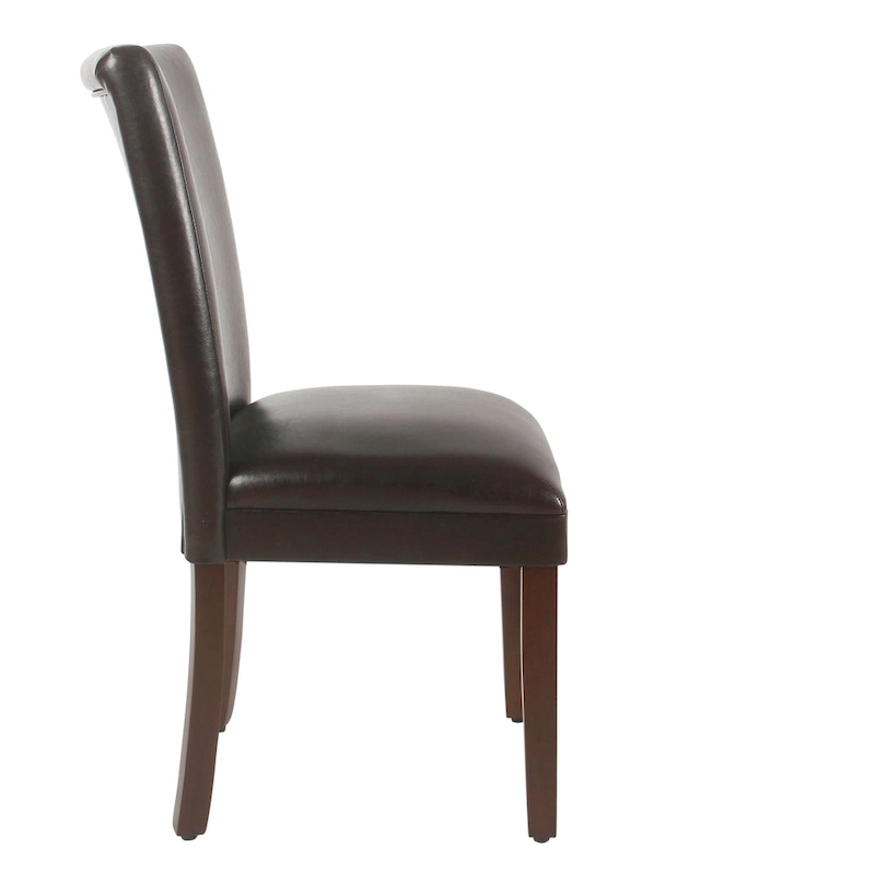 Homepop Parsons Dining Chair - Brown Faux Leather - set of 2
