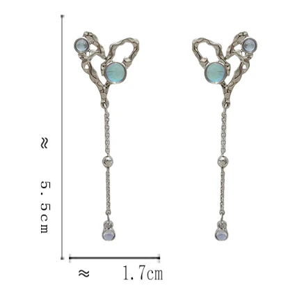 Luninana Earrings - Silver Heart With Stone YBY074