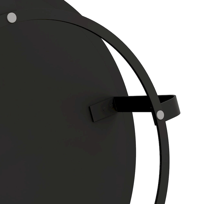 Modern Round Coffee Table Wooden Carving Pattern Coffee Table with Metal Legs