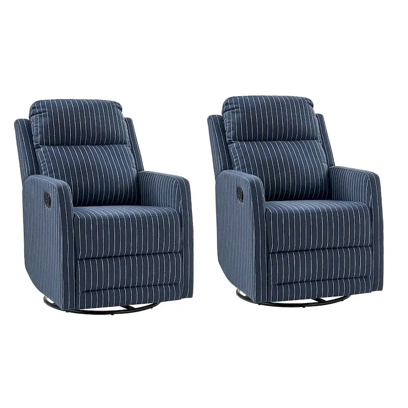 Diana Modern Polyester 360-degree Swivel Rocker Recliner Set of 2 by HULALA HOME