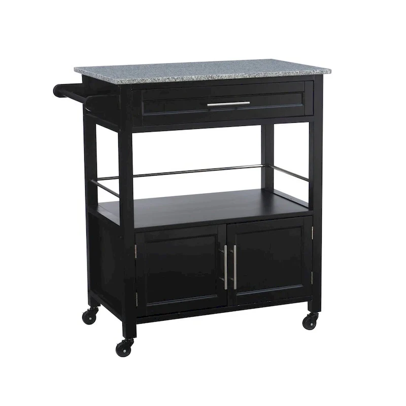 Barbara Rolling Mobile Kitchen Cart with Granite Top