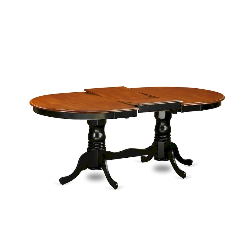East West Furniture Plainville Kitchen Table - an Oval Dining Table Top & Double Pedestal Base, (Finish Options)