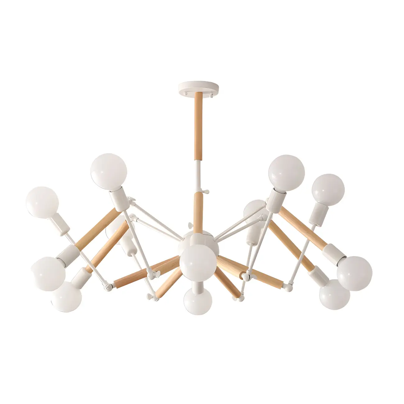 Modern Multi-Light Metal Adjustable Downrod Sputnik Chandelier