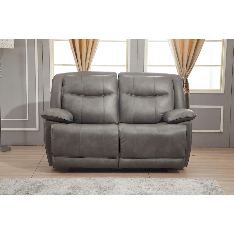 Betsy Furniture Bonded Leather Manual Rclining 2-seat Loveseat 8006