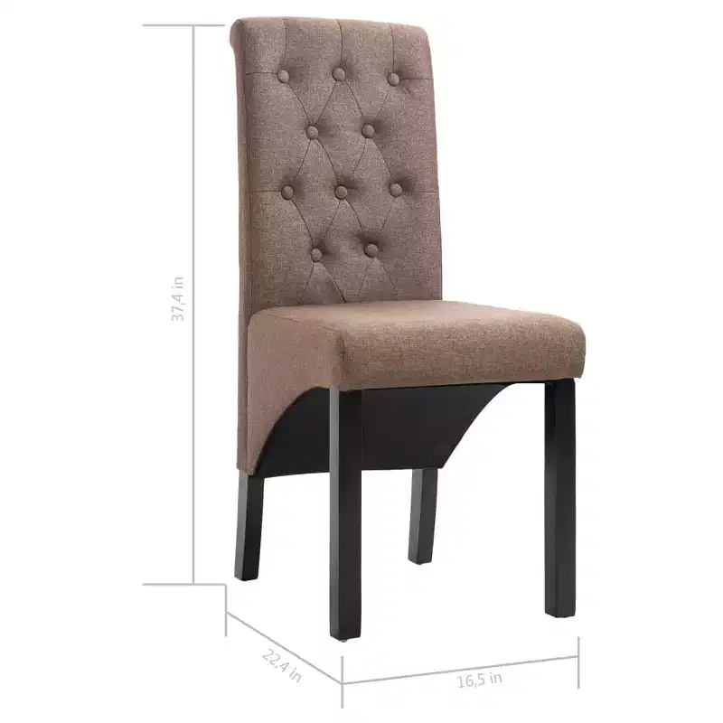 CLIHOME Modern style dining chair, solid wood leg soft cushion fabric kitchen chair(Set of 2)