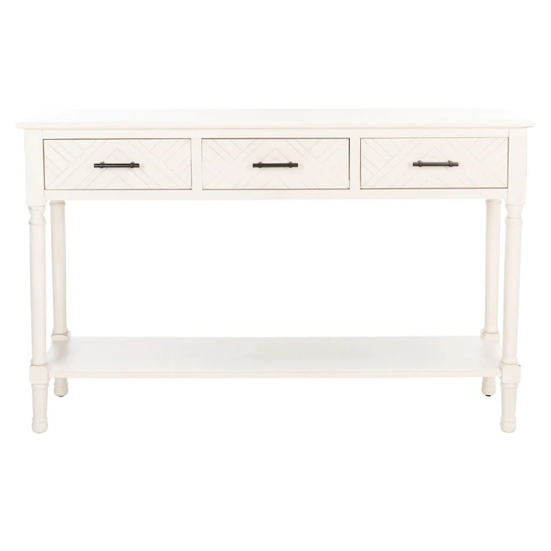 SAFAVIEH Jeanie 3-Drawer Bottom Shelf Console Table - 47.3 W x 13 L x 29.5 H - 47Wx13Dx30H