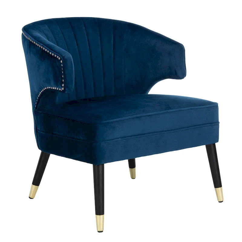 SAFAVIEH Amalia Velvet Wingback Accent Chair - 26.8 x 28 x 31.9 - 27Wx28Dx32H