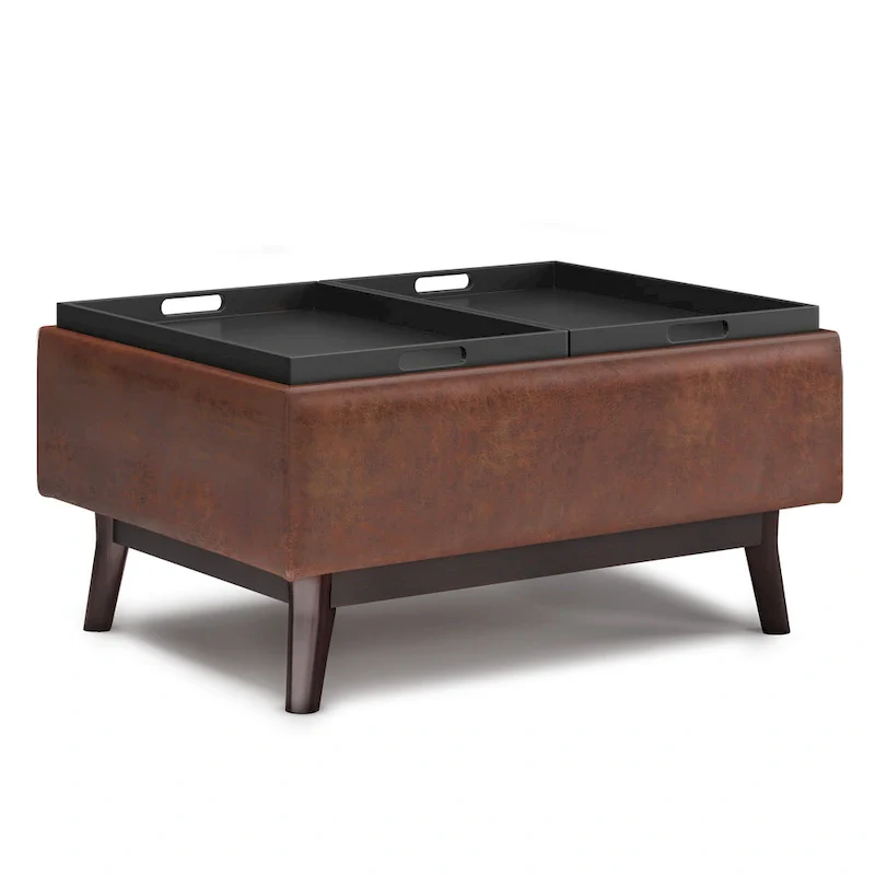 WYNDENHALL Ethan 34 inch Wide Mid Century Modern Rectangle Table Ottoman