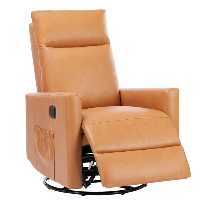 Manual Recliner Chair Winback Single Sofa, 8 Different Massage Modes, Brown