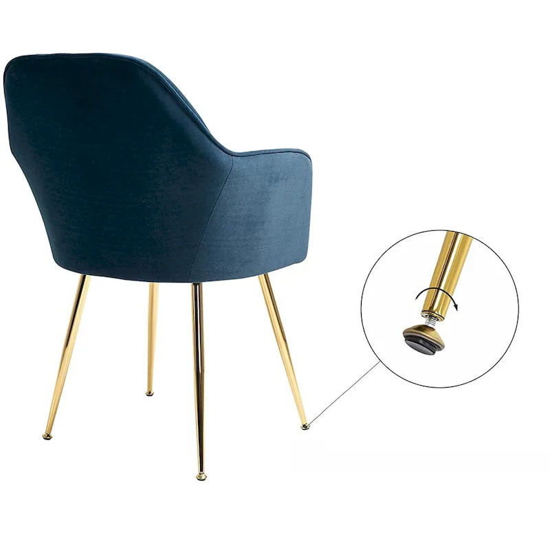 Accent Arm Chairs Set of 2 Upholstered Velvet Dining Chairs