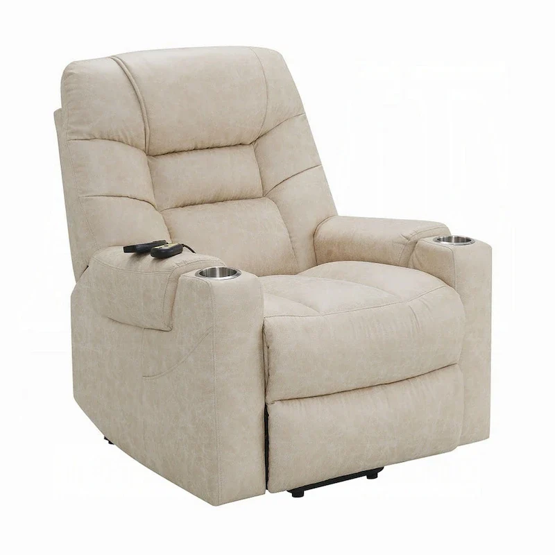 Aira Power Recliner Lift Chair with Heating Massage, Gray Faux Leather
