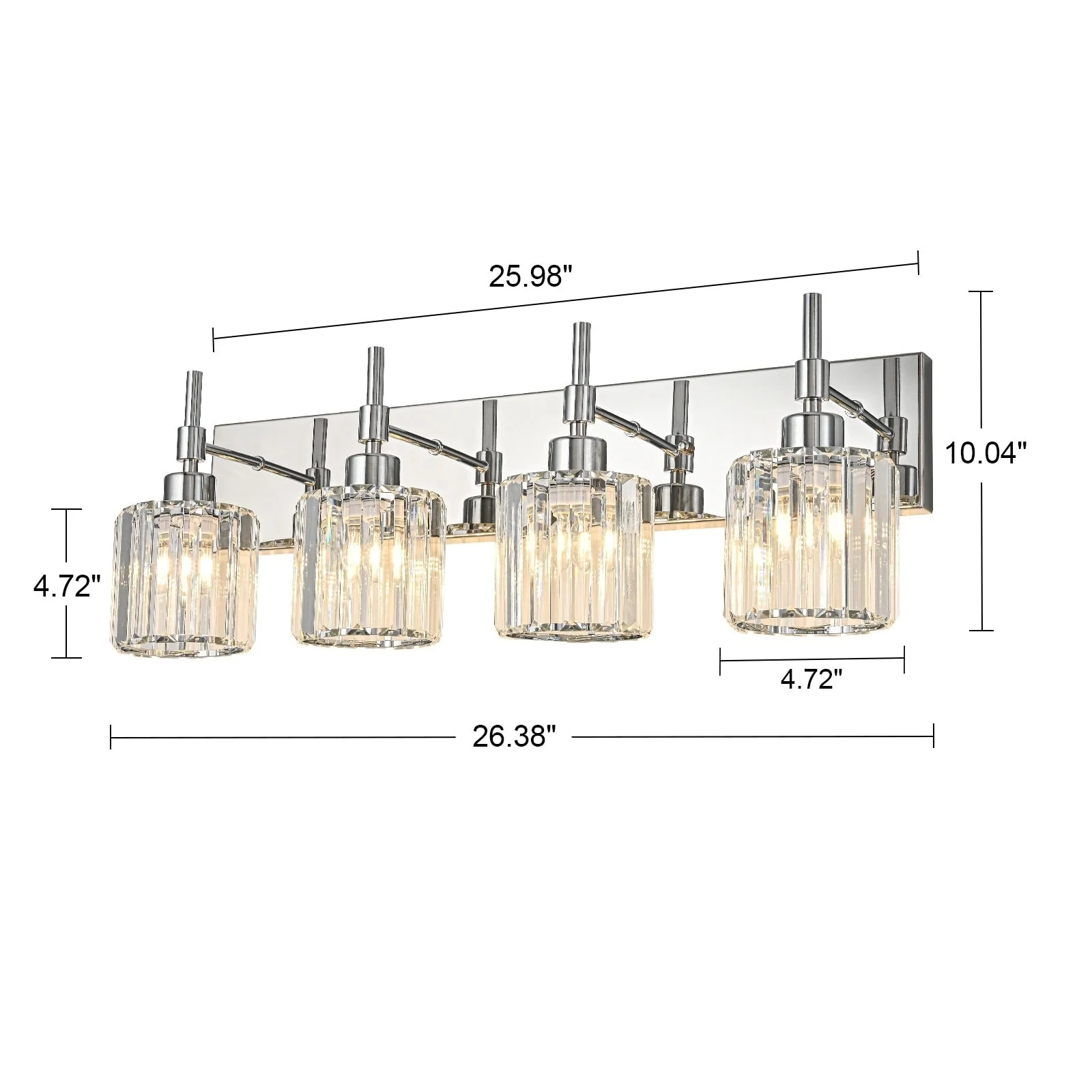 Modern Dimmable Crystal Bathroom Vanity Light Wall Sconces with Crystal Shades