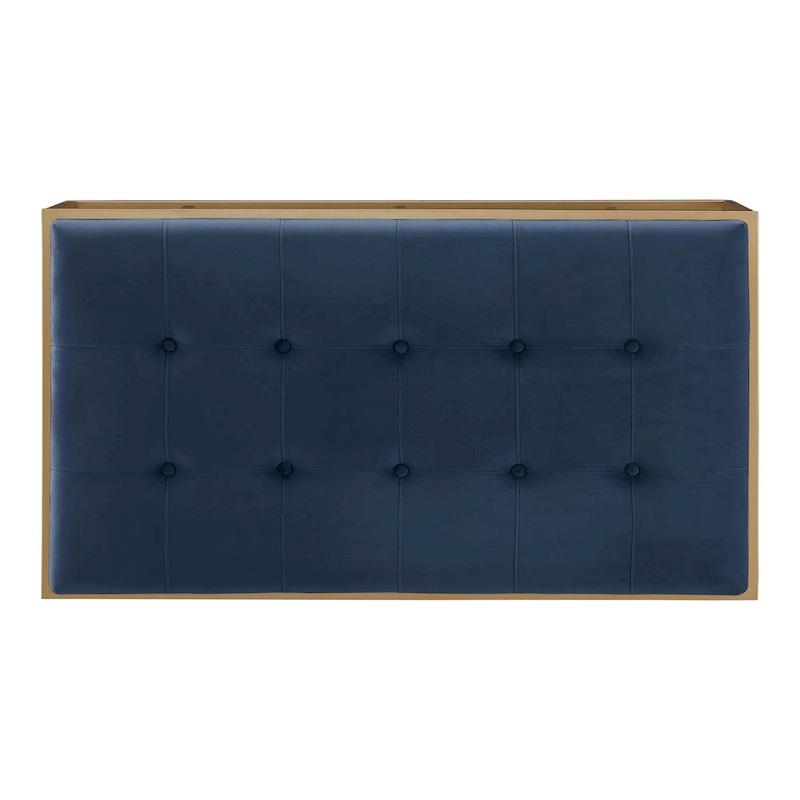 Perdita Gold Finish Velvet Rectangular Tufted Ottoman by iNSPIRE Q Bold