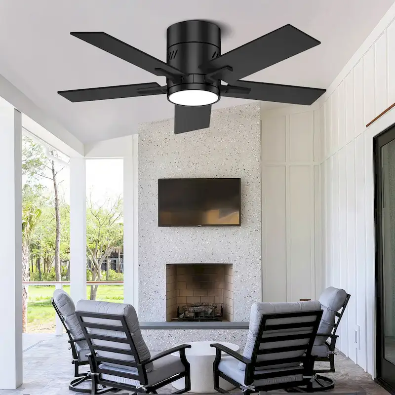 42 inch Black Ceiling Fan with Bluetooth and Remote Control