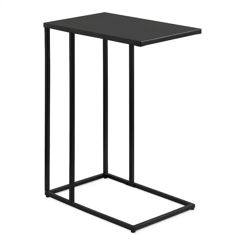 Modern Glam C-Table Accent Table with White Marble Top and Gold Metal Frame, 26.5