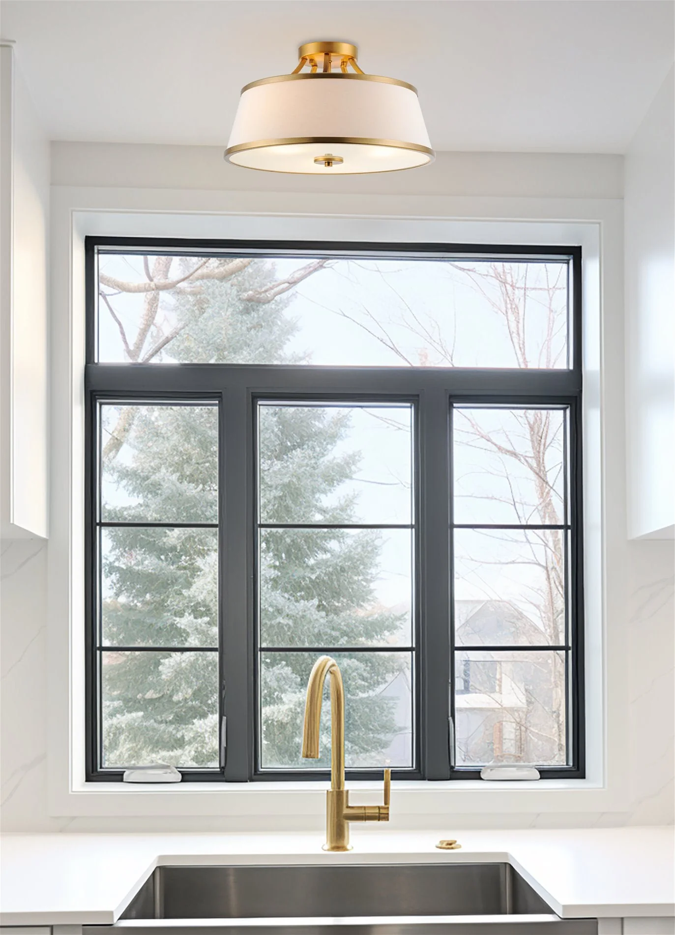 Zoey 18 Modern 3-Light Semi-Flush Mount Ceiling Light