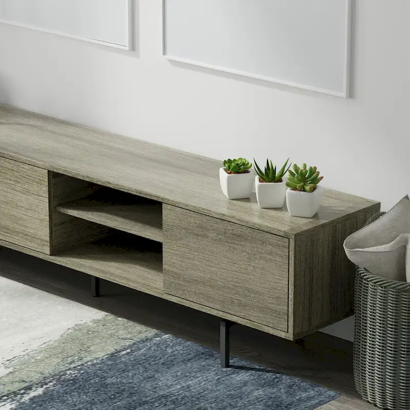 Glenwillow Home Atlas 78  x 20  Lowboy Mid-Century Modern TV Stand Console