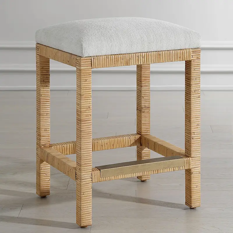 Hand Woven Solid Counter Stool - 26 - Brown