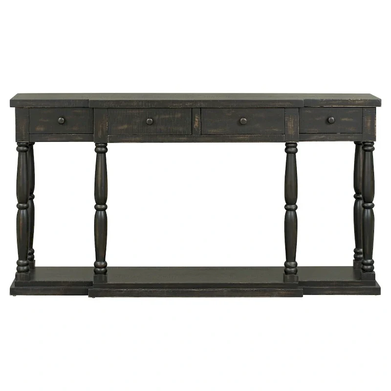Antique Black Console Table - 63