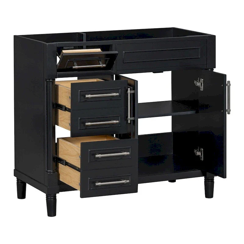 36 Wood Bathroom Vanity with Drawers and Adjustable Shelf (No Sink)