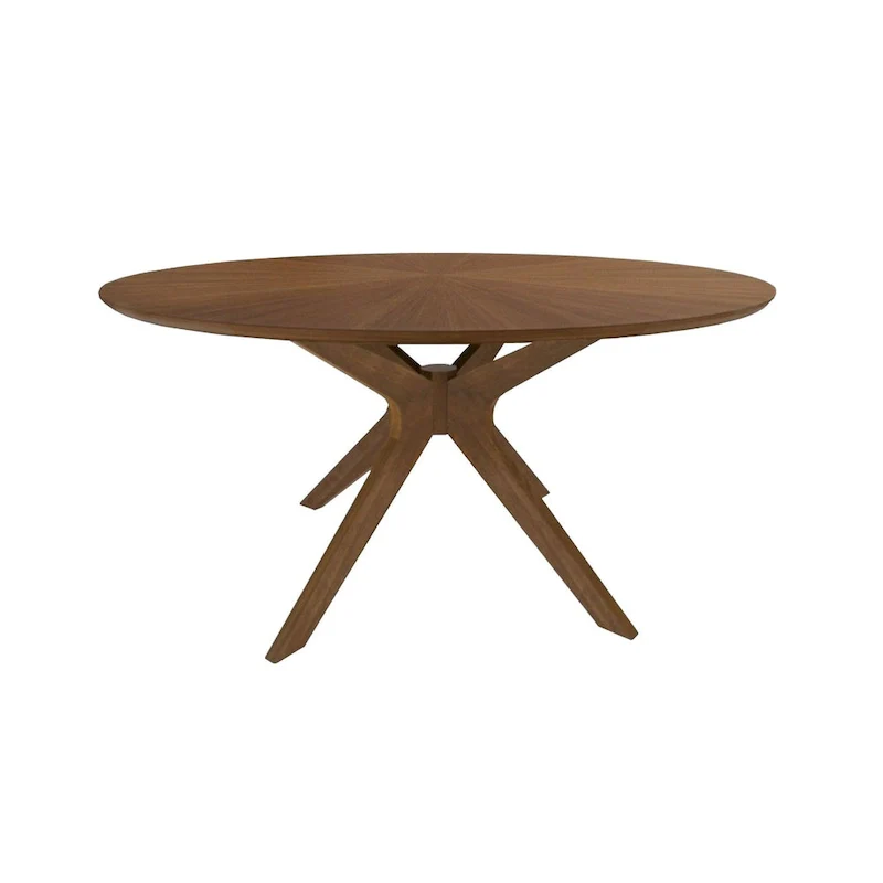 Modrest Ember Modern Large 59 Round Walnut Dining Table