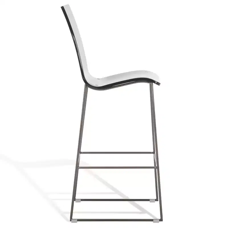 Bryant Acrylic Barstool - SFV2564 - Smoke Grey/Gunmetal - Safavieh Couture