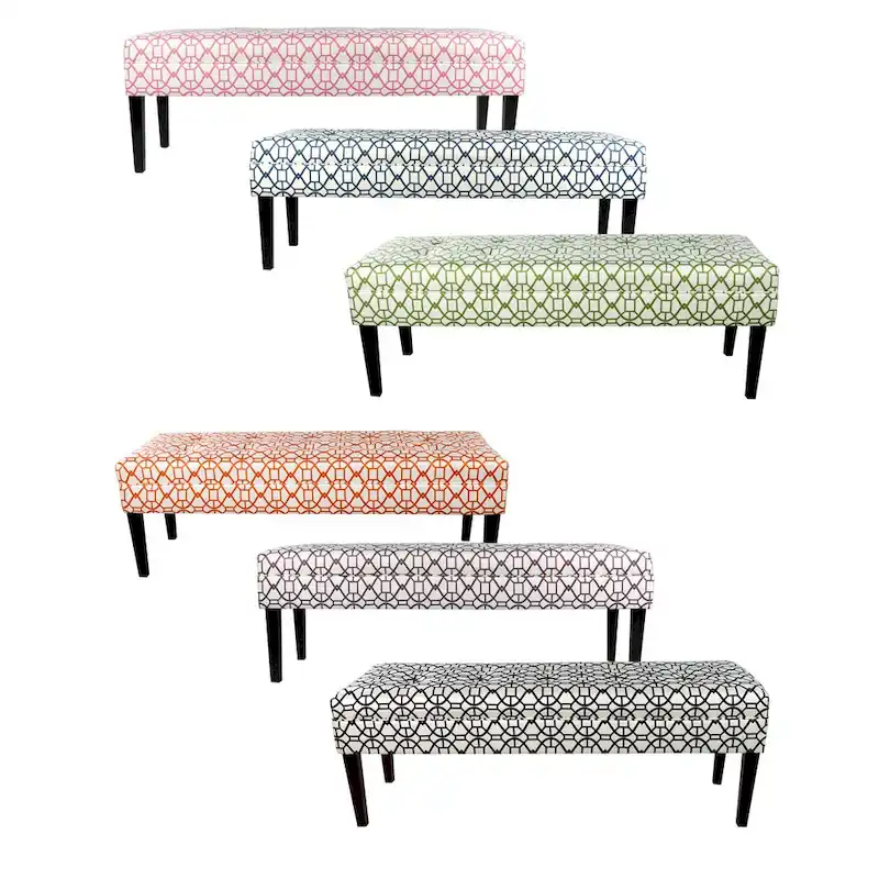Kaya Noah Button Tufted Upholstered Long Bench