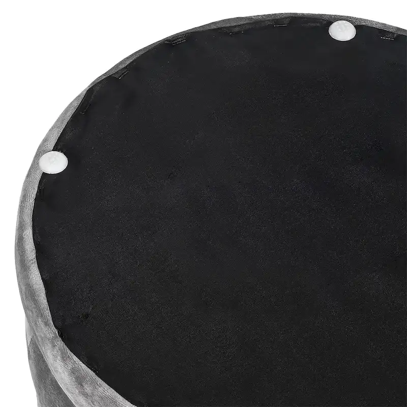 Adeco 18.3 Height Button Tufted Upholstered Round Ottoman