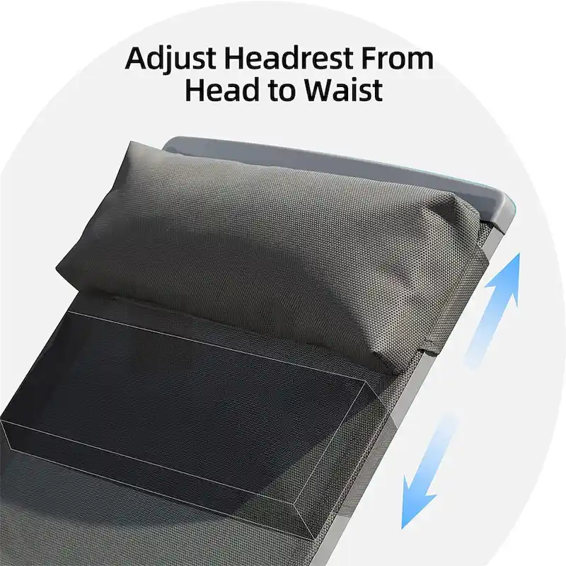 3 Pieces Aluminum Adjustable Pool Lounge Chairs