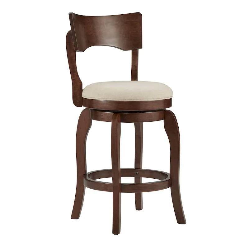 Lyla 24-inch Brown Counter Height Swivel Stool by iNSPIRE Q Classic