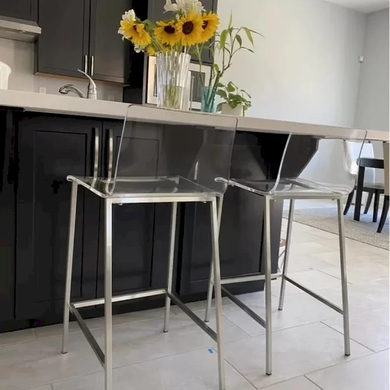 Sasha Acrylic Ghost Stool Lucite Design (Set of Two)