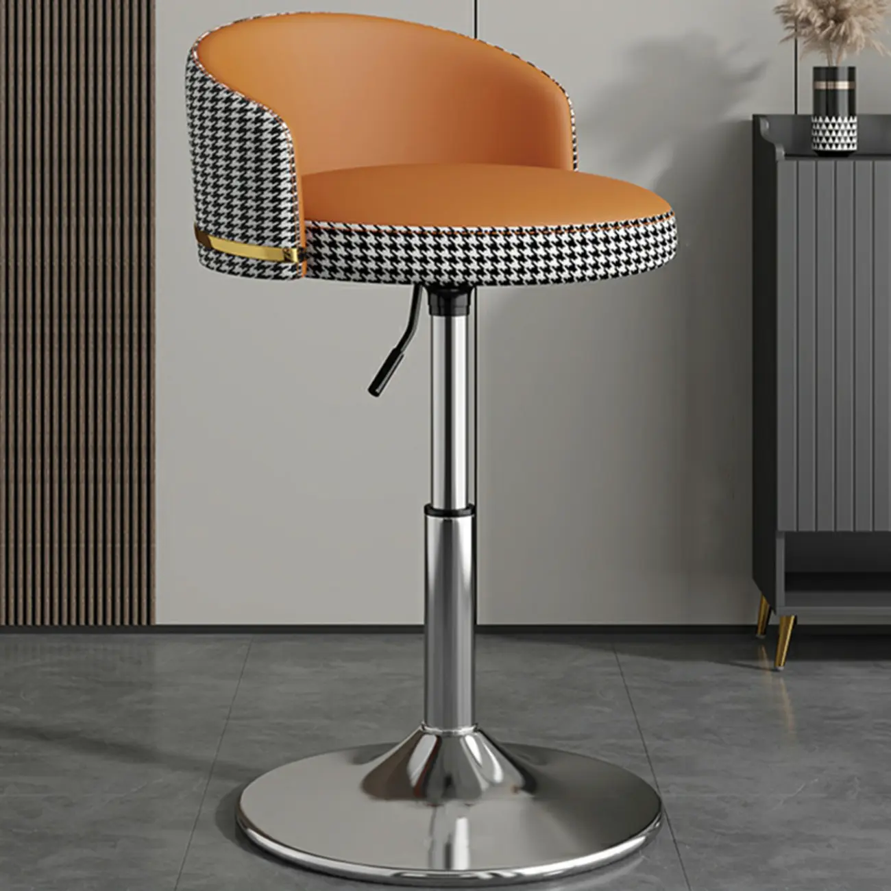 24 Inch Faux Leather Bar Stool Height Adjustable Modern