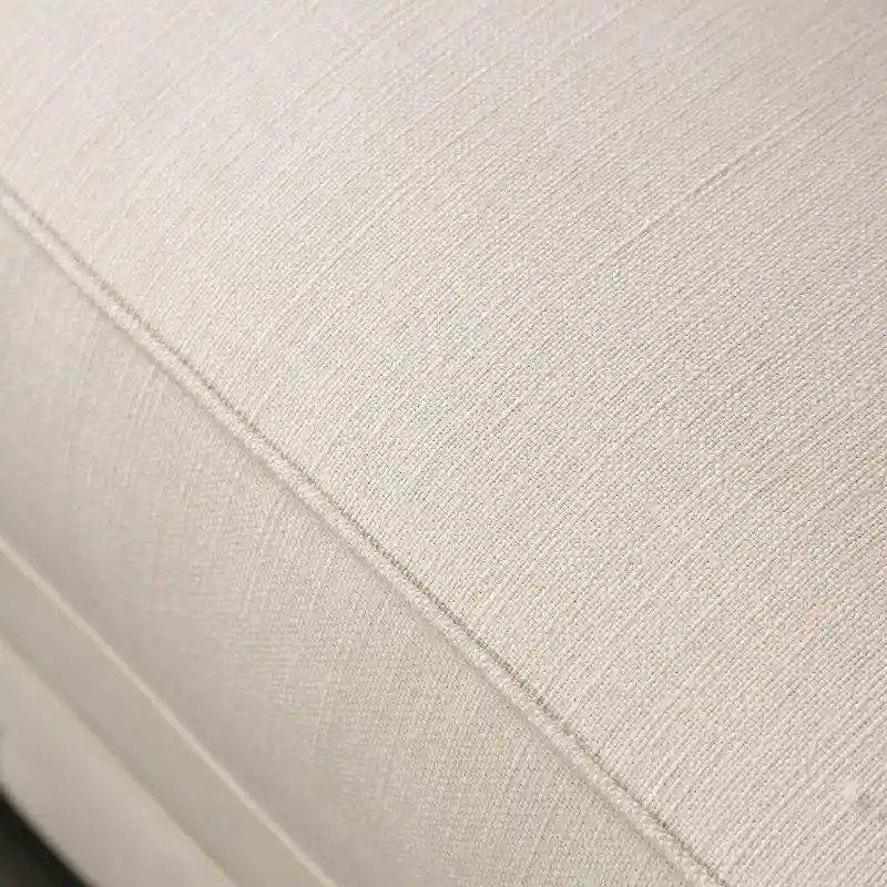Glam Beige Fabric Upholstered Tufted Nailhead Trim Sofa