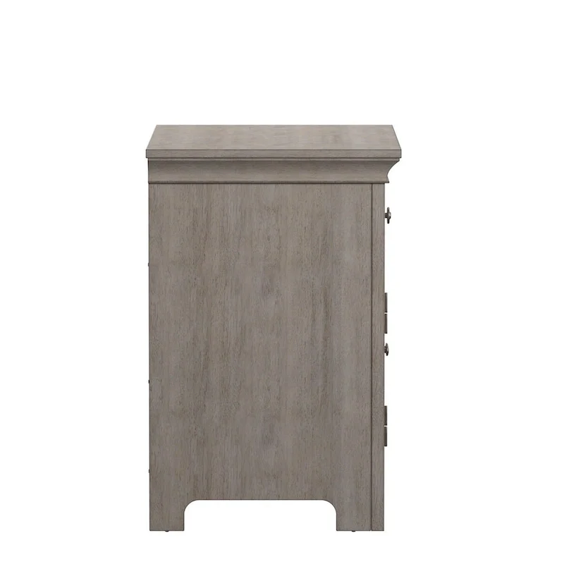 Nightstand with Charging Station, 1 Drawer & Cabinet, Rubberwood, 28"W x 30"H, 6 Colors