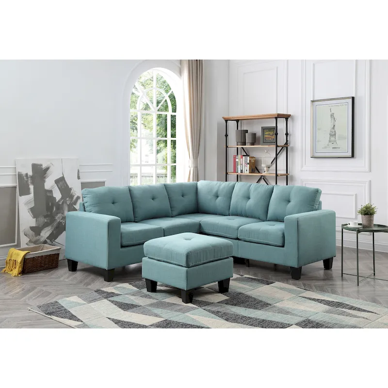 Newbury Twill Fabric Sectional Sofa