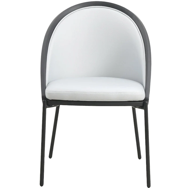 Urbane Upholstered Faux Leather Dining Chair with Powder Coated Steel Legs by LeisureMod